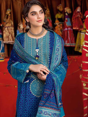 GulAhmed Chunri Embroidered Lawn Unstitched 3Pc Suit BM-32016