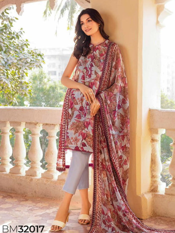 GulAhmed Summer Premium Printed Lawn Unstitched 3 Piece Suit BM-32017