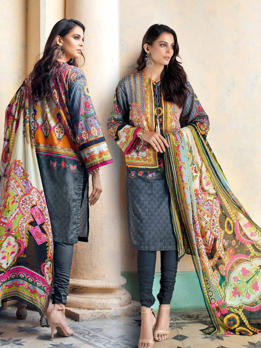 Gul Ahmed Summer Premium 3PC Unstitched Digital Printed Lawn Suit BM-170 - FaisalFabrics.pk