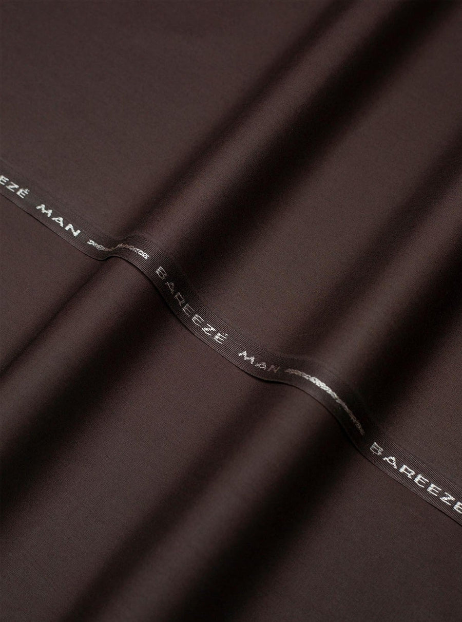 Bareeze Man Egyptian Cotton 1/1 Unstitched Fabric for Summer - Brown