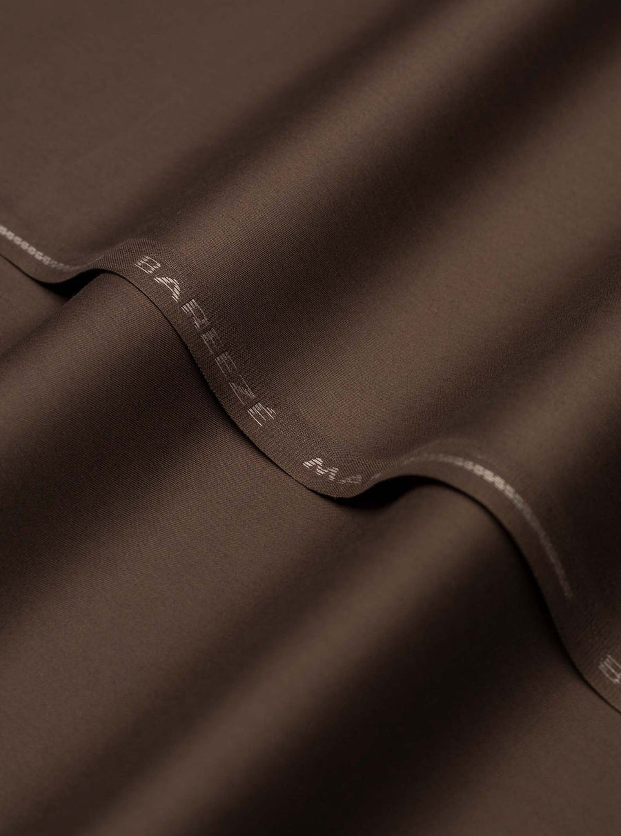 Bareeze Man Egyptian Cotton 2/1 Unstitched Fabric for Summer - Brown