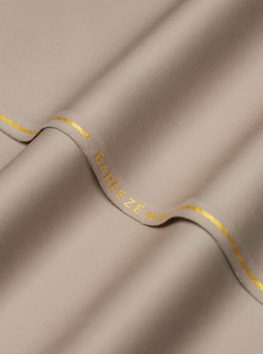 Bareeze Man Pima Cotton Unstitched Fabric for Summer - Brown