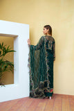 Suveez Myra Premium Embroidered Suit - D-01 Dahlia Dark Green