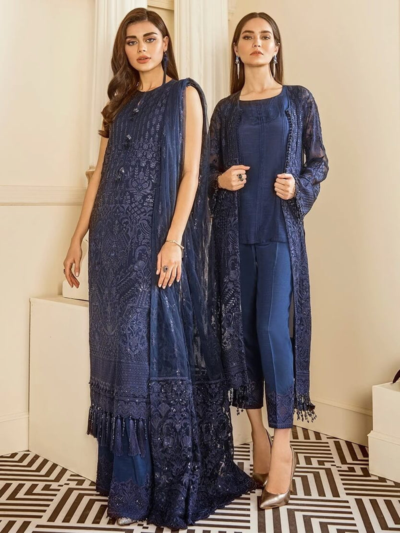 Baroque Chantelle Embroidered Chiffon 3 Piece Suit BQ19-02 Delph - FaisalFabrics.pk
