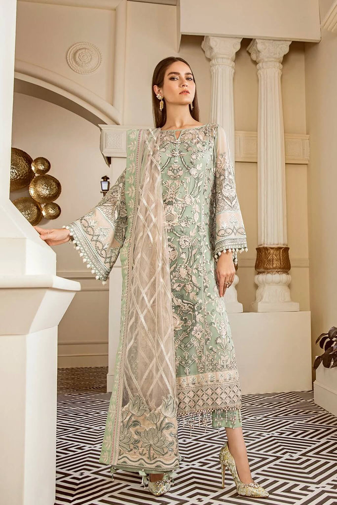 Chantelle by Baroque Unstitched Chiffon Embroidered Suits 3 Piece BQ25FC CH13-03 - Festive Collection
