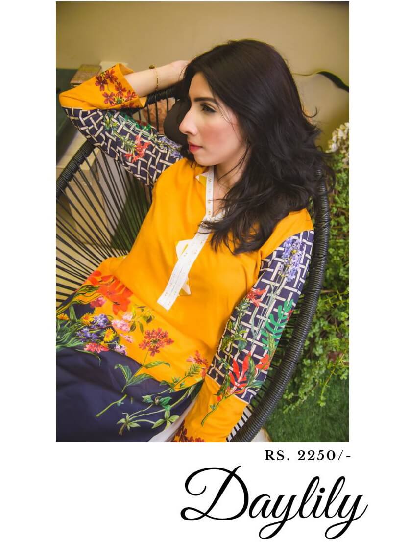 Beloved Premium Printed Lawn Shirt for Summers B-01 Daylily - FaisalFabrics.pk