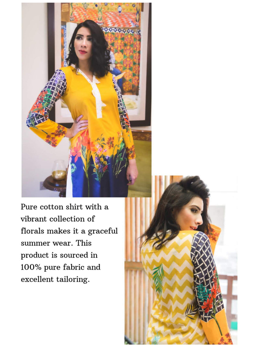 Beloved Premium Printed Lawn Shirt for Summers B-01 Daylily - FaisalFabrics.pk