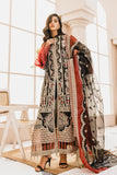 MASHQ Premium Embroidery Wedding Collection 3pc Suit Black Maze MX-05 - FaisalFabrics.pk