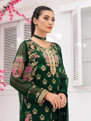 Blanche Fashion Umang Vol-01 Embroidered Chiffon 3pc Suit D-05 Nova - FaisalFabrics.pk