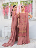 Blanche Fashion Umang Vol-01 Embroidered Chiffon 3pc Suit D-08 Rosa - FaisalFabrics.pk