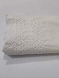 Unstitched Cotton Chikankari Embroidered Trouser Fabric Egg White TR-01 - FaisalFabrics.pk