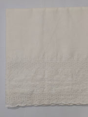 Unstitched Cotton Chikankari Embroidered Trouser Fabric Egg White TR-03 - FaisalFabrics.pk