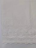 Unstitched Cotton Chikankari Embroidered Trouser Fabric Egg White TR-04 - FaisalFabrics.pk