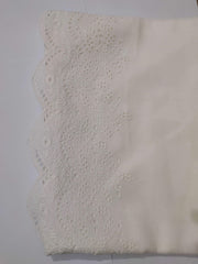 Unstitched Cotton Chikankari Embroidered Trouser Fabric Egg White TR-05 - FaisalFabrics.pk