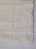 Unstitched Cotton Chikankari Embroidered Trouser Fabric Egg White TR-08 - FaisalFabrics.pk