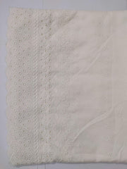 Unstitched Cotton Chikankari Embroidered Trouser Fabric Egg White TR-09 - FaisalFabrics.pk