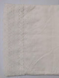 Unstitched Cotton Chikankari Embroidered Trouser Fabric Egg White TR-09 - FaisalFabrics.pk