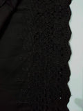 Unstitched Cotton Chikankari Embroidered Trouser Fabric Black TR-12