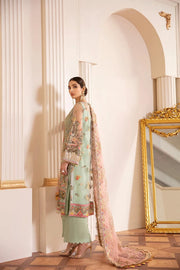 Baroque Chantelle Embroidered Chiffon 2020 3 Piece Suit D-01 Capri Sea - FaisalFabrics.pk