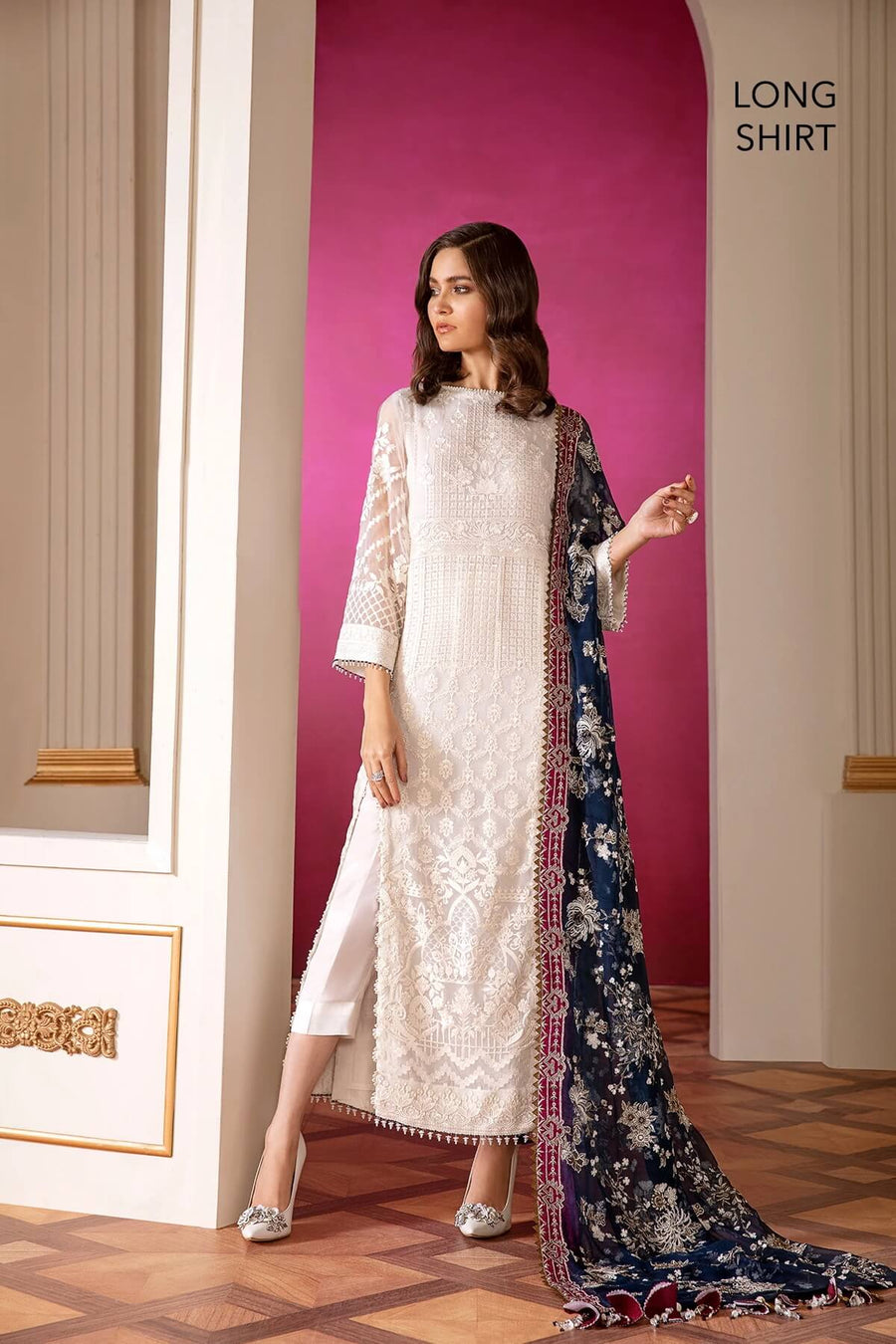 Baroque Chantelle Embroidered Chiffon 2020 3 Piece Suit D-02 Glaze - FaisalFabrics.pk