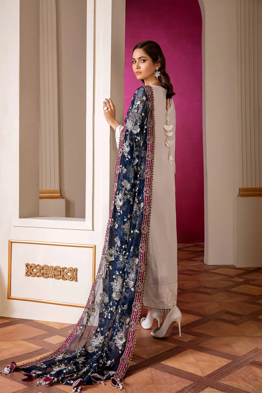 Baroque Chantelle Embroidered Chiffon 2020 3 Piece Suit D-02 Glaze - FaisalFabrics.pk