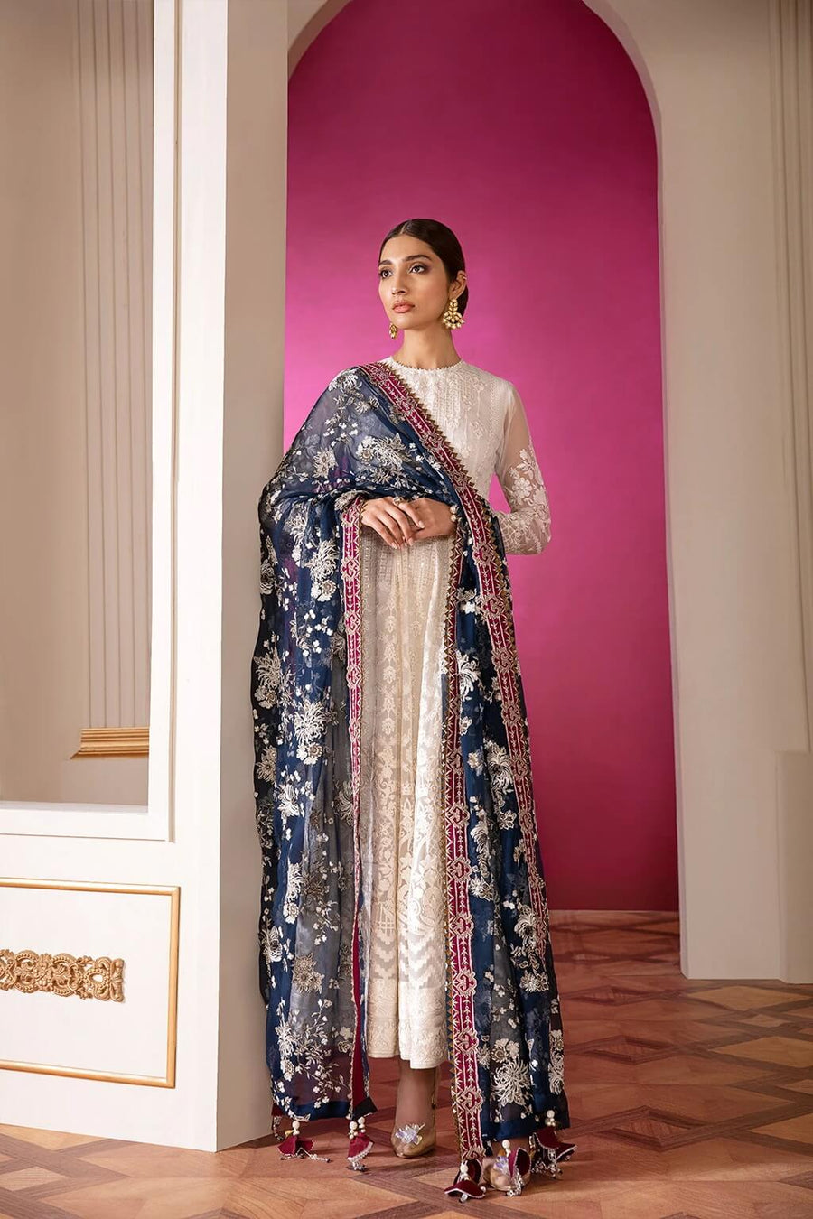 Baroque Chantelle Embroidered Chiffon 2020 3 Piece Suit D-02 Glaze - FaisalFabrics.pk