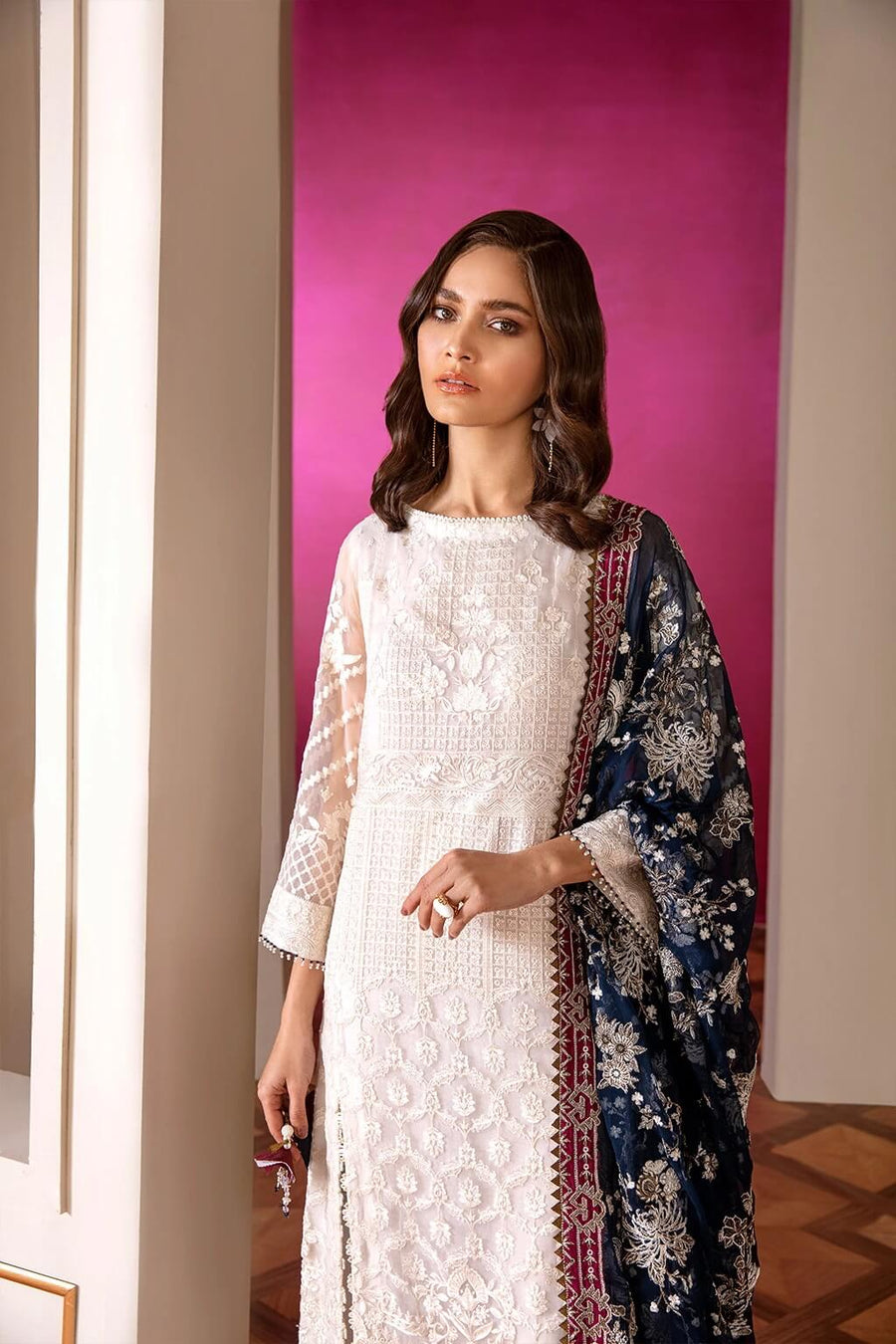 Baroque Chantelle Embroidered Chiffon 2020 3 Piece Suit D-02 Glaze - FaisalFabrics.pk