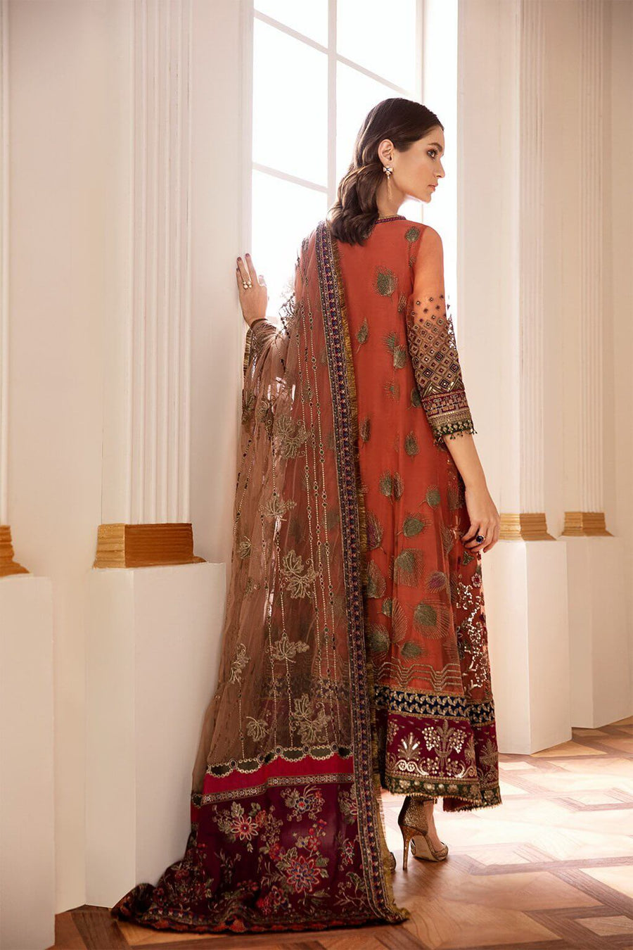 Baroque Chantelle Embroidered Chiffon 2020 3 Piece Suit D-03 Dandelion - FaisalFabrics.pk