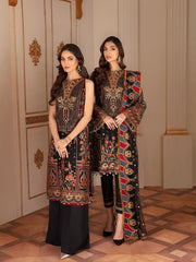 Baroque Chantelle Embroidered Chiffon 2020 3 Piece Suit D-04 Sable - FaisalFabrics.pk