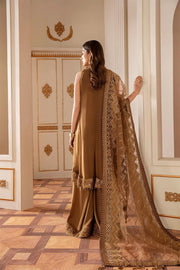 Baroque Chantelle Embroidered Chiffon 2020 3 Piece Suit D-07 Sun Dust - FaisalFabrics.pk