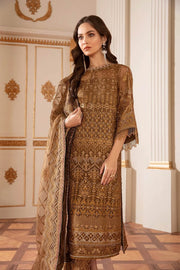 Baroque Chantelle Embroidered Chiffon 2020 3 Piece Suit D-07 Sun Dust - FaisalFabrics.pk