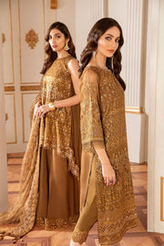 Baroque Chantelle Embroidered Chiffon 2020 3 Piece Suit D-07 Sun Dust - FaisalFabrics.pk