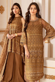 Baroque Chantelle Embroidered Chiffon 2020 3 Piece Suit D-07 Sun Dust - FaisalFabrics.pk