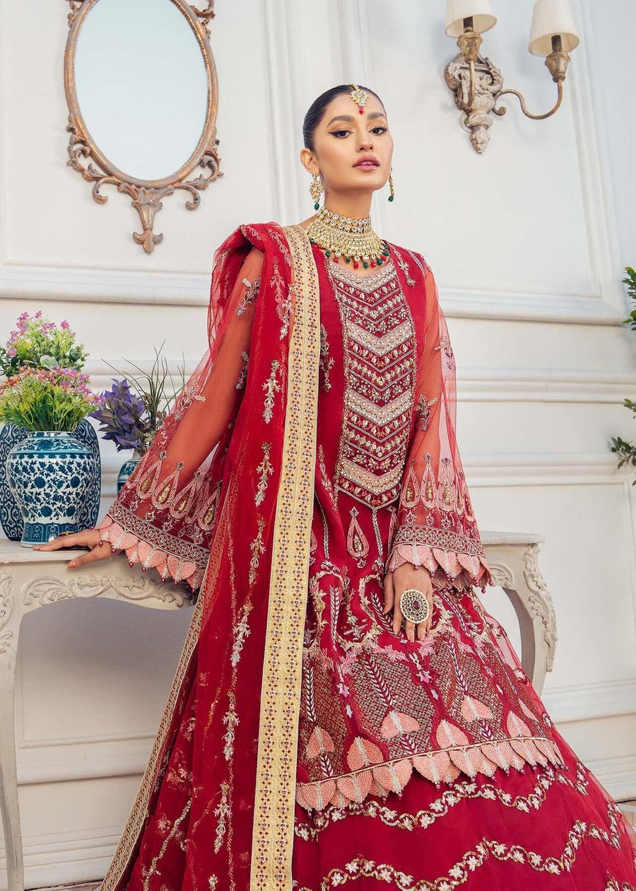 Akbar Aslam Libas e Khas Unstitched Formals 3pc Suit AALK-1397 CARNELIAN - FaisalFabrics.pk