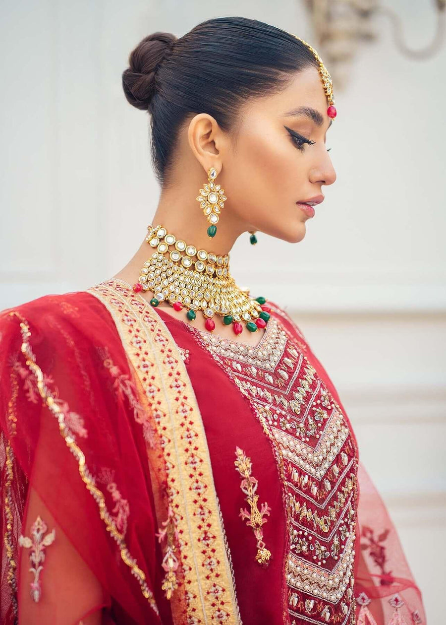 Akbar Aslam Libas e Khas Unstitched Formals 3pc Suit AALK-1397 CARNELIAN - FaisalFabrics.pk