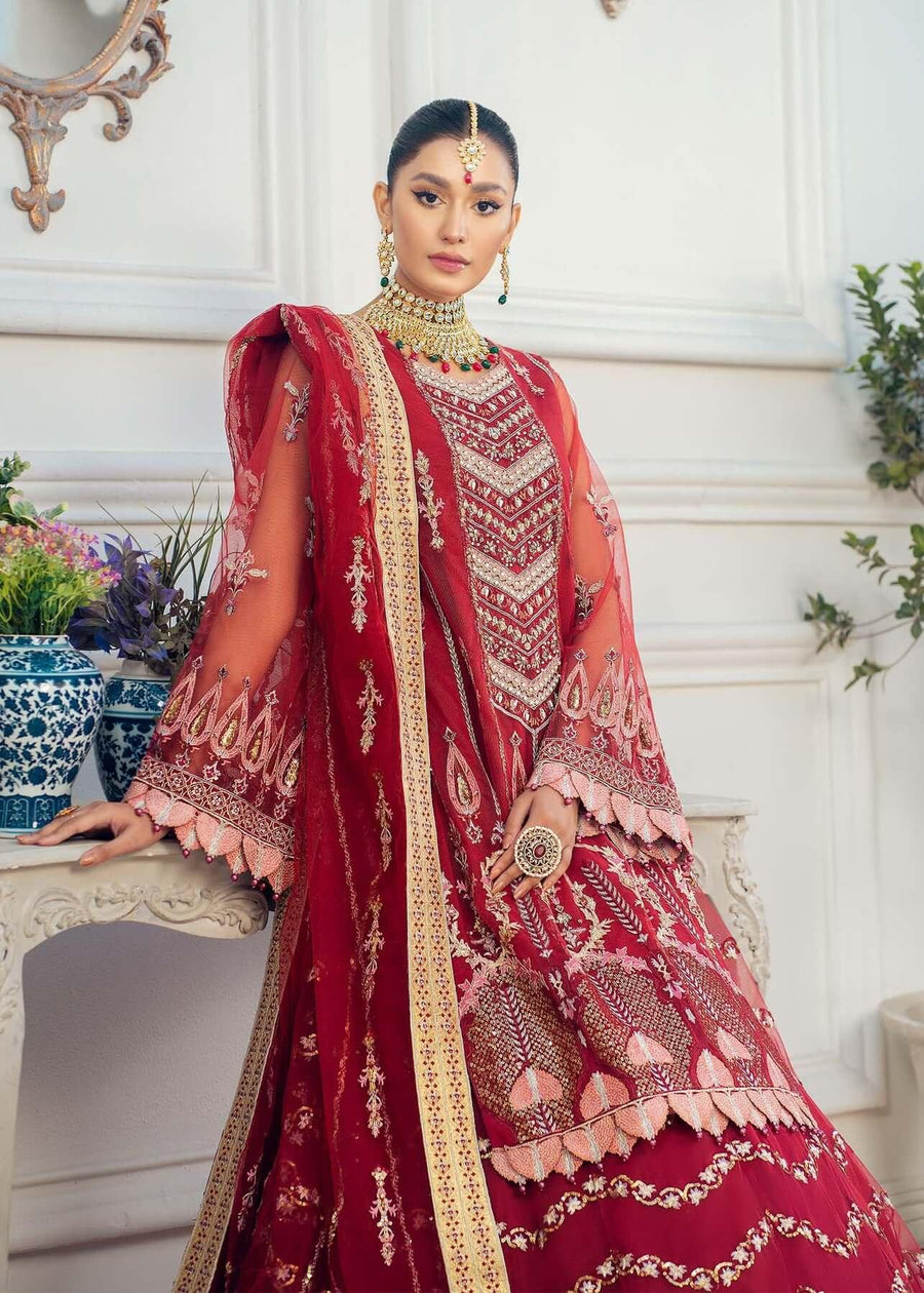 Akbar Aslam Libas e Khas Unstitched Formals 3pc Suit AALK-1397 CARNELIAN - FaisalFabrics.pk