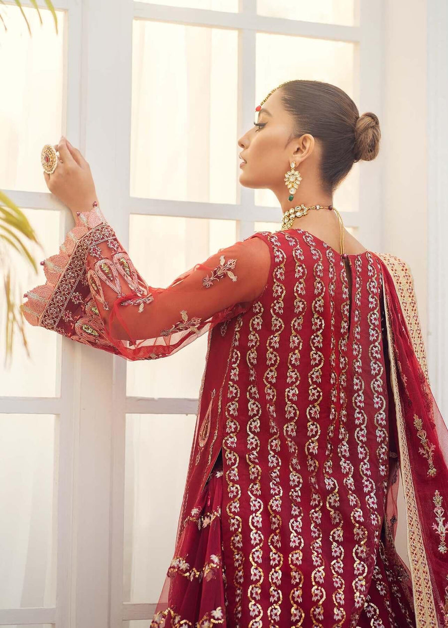 Akbar Aslam Libas e Khas Unstitched Formals 3pc Suit AALK-1397 CARNELIAN - FaisalFabrics.pk