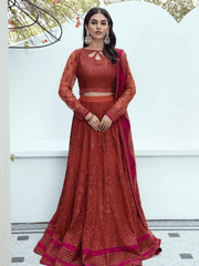 Charizma Signature Barkha Unstitched Premium Chiffon 3Pc Suit CBK-08