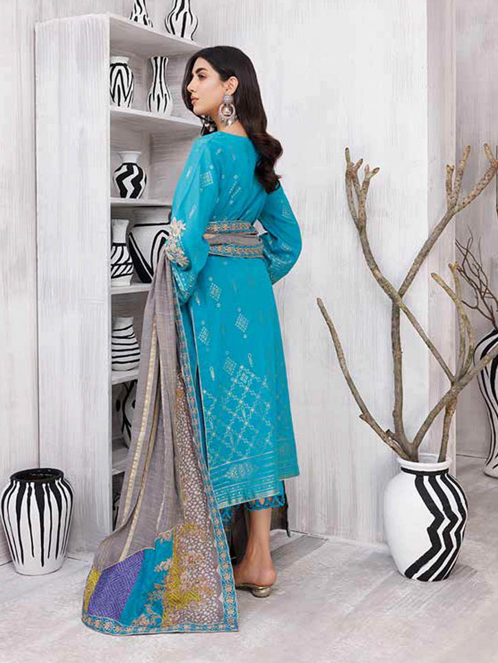 Charizma Bunnat Embroidered Lawn Jacquard Unstitched 3Pc Suit CBN-01