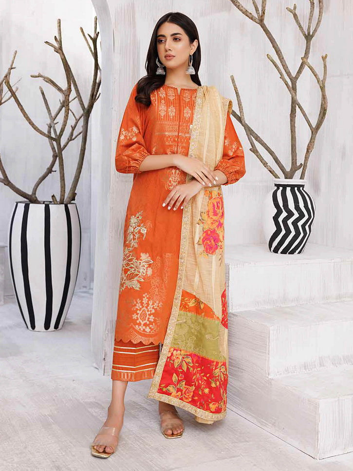 Charizma Bunnat Embroidered Lawn Jacquard Unstitched 3Pc Suit CBN-05