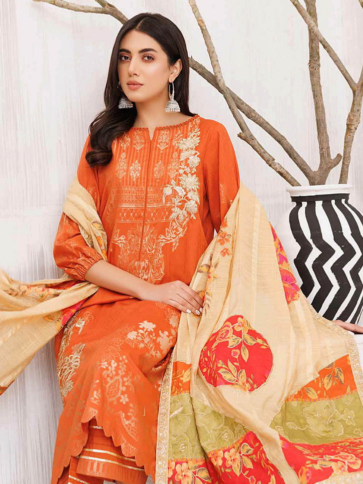 Charizma Bunnat Embroidered Lawn Jacquard Unstitched 3Pc Suit CBN-05