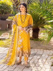 Charizma Combination Embroidered Lawn Unstitched 3 Piece Suit CC-01