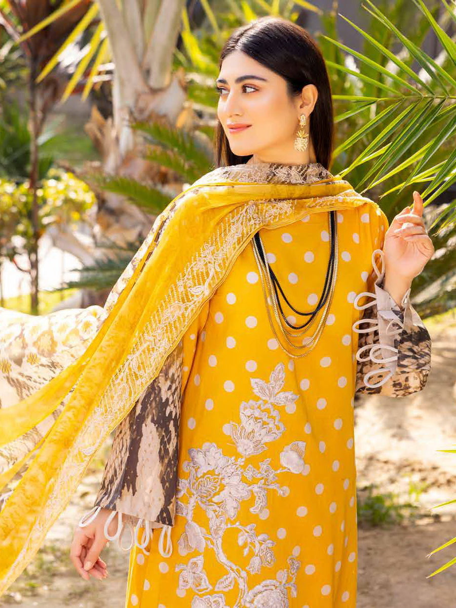 Charizma Combination Embroidered Lawn Unstitched 3 Piece Suit CC-01
