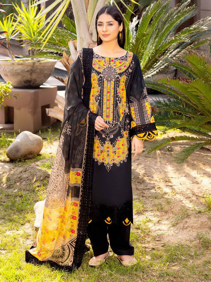 Charizma Combination Embroidered Lawn Unstitched 3 Piece Suit CC-02