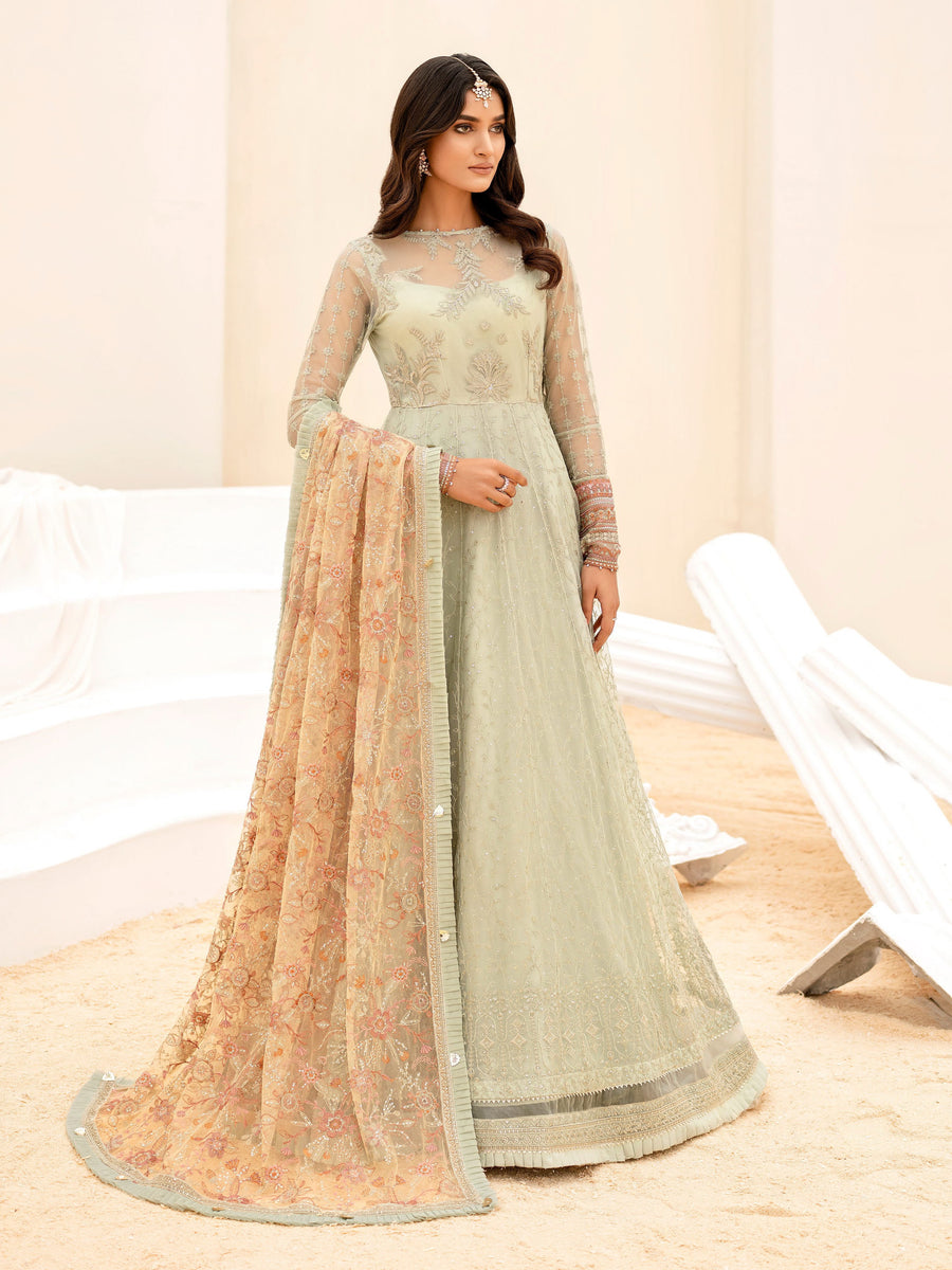 IZNIK Chinon Unstitched Embroidered Net 3Pc Suit CC-05 Eviana