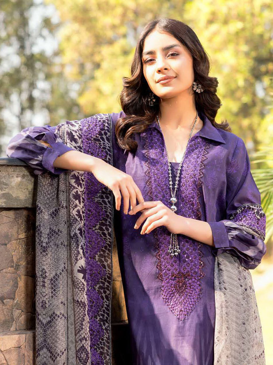 Charizma Combination Embroidered Lawn Unstitched 3 Piece Suit CC-05