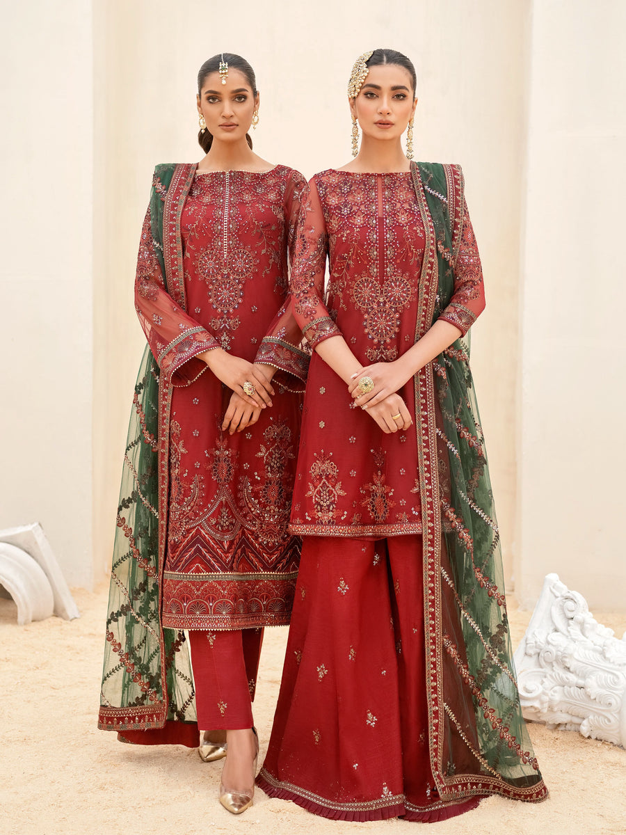 IZNIK Chinon Unstitched Embroidered Net 3Pc Suit CC-06 Saisa