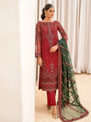 IZNIK Chinon Unstitched Embroidered Net 3Pc Suit CC-06 Saisa