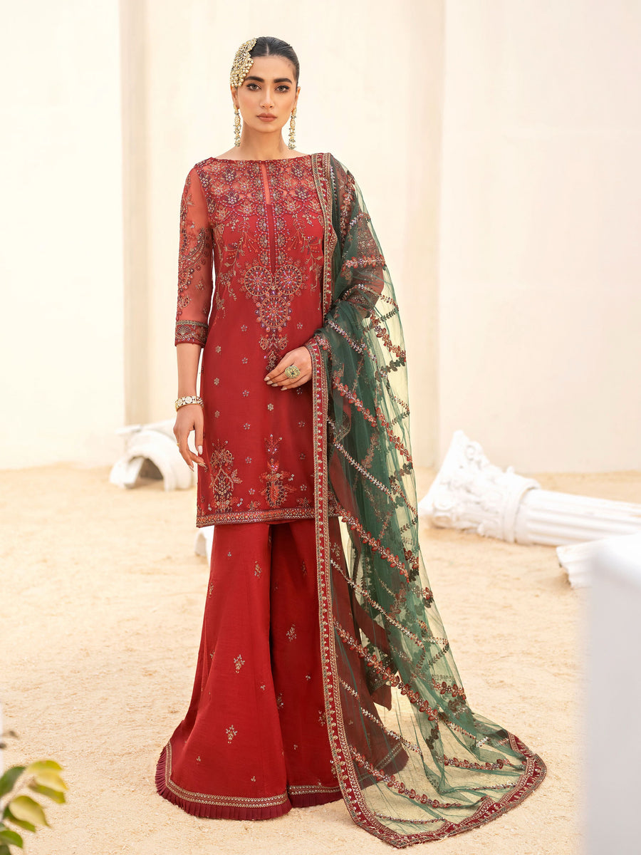 IZNIK Chinon Unstitched Embroidered Net 3Pc Suit CC-06 Saisa