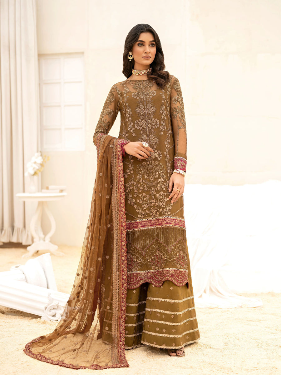 IZNIK Chinon Unstitched Embroidered Net 3Pc Suit CC-07 Zaira